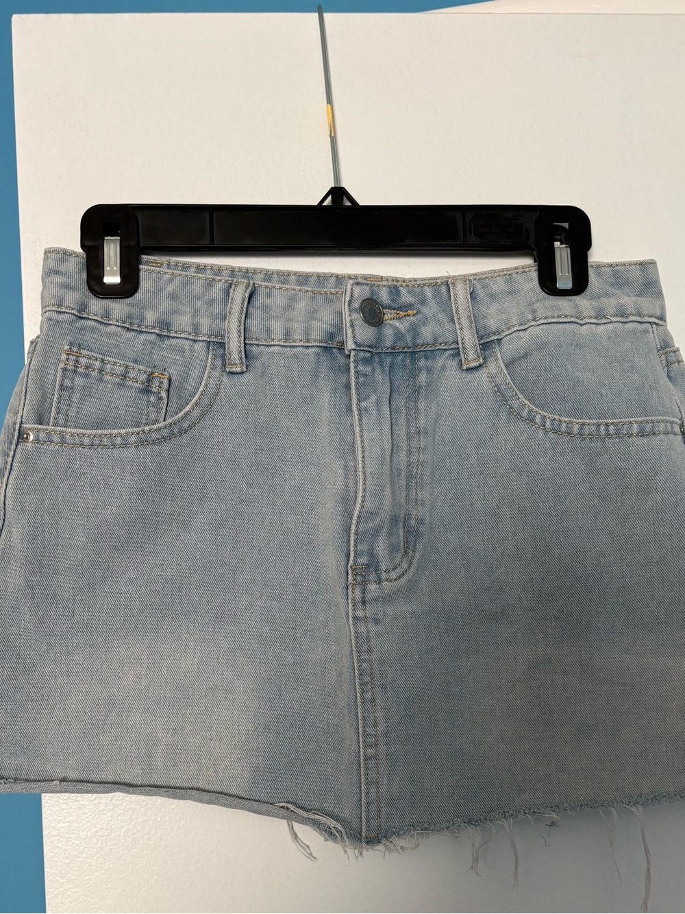 SHEIN Light Blue Denim Mini Skirt